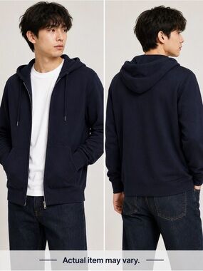 UNIQLO Men’s Navy Blue Full Zip Hoodie Size L NWOT